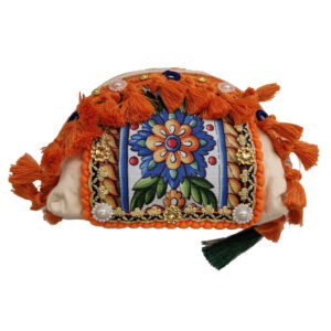 Pochette Arancione con decorazioni Ceramiche Siciliane