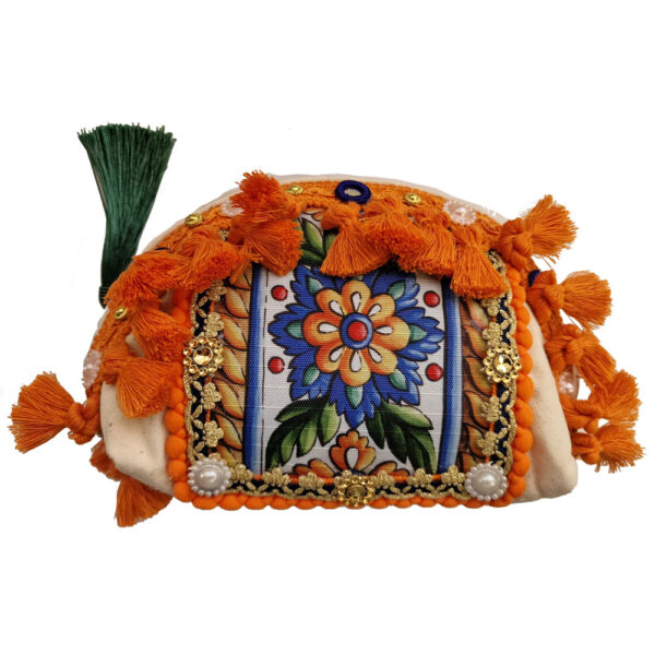 Pochette Arancione con decorazioni Ceramiche Siciliane - immagine 2