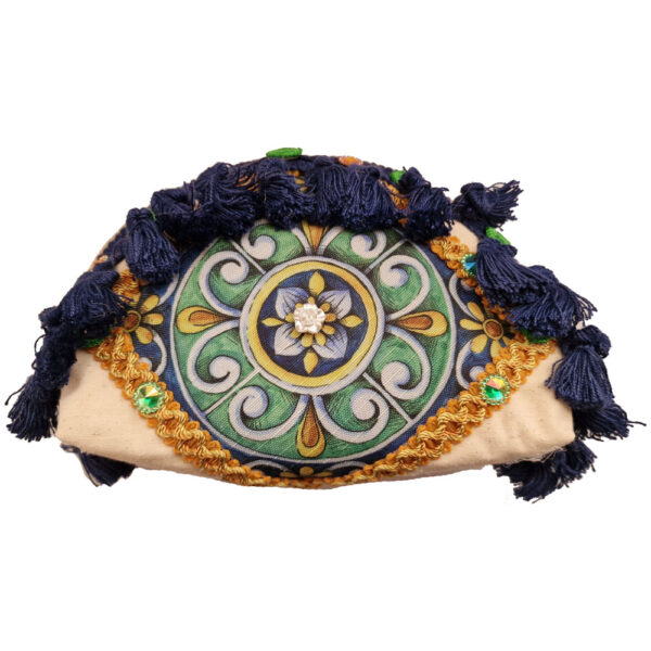 Pochette Blu con decorazioni Siciliane