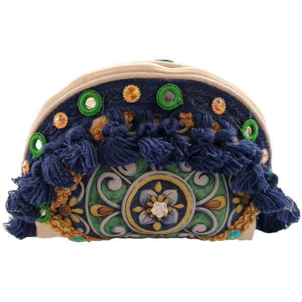 Pochette Blu con decorazioni Siciliane - immagine 2