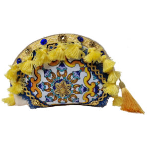 Pochette Gialla con decorazioni Ceramiche Siciliane