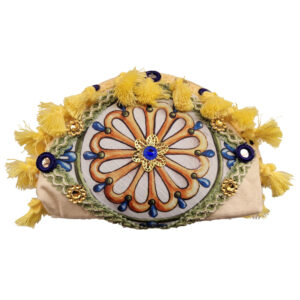 Pochette Gialla Ceramica con decorazioni Siciliane