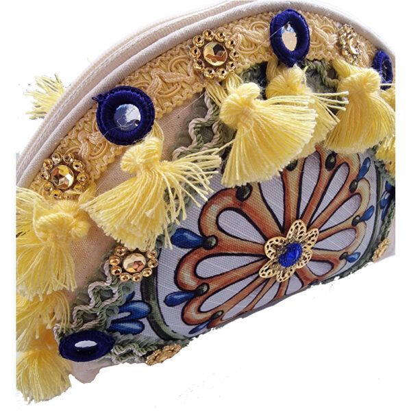 Pochette Gialla Ceramica con decorazioni Siciliane - immagine 3