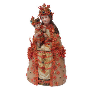 Madonna con Bambino Barocco Siciliano Rosa