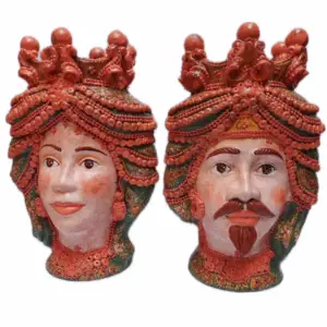 Mata e Grifone Corone Terracotta Dipinta