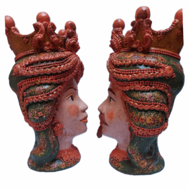 Mata e Grifone Corone Terracotta Dipinta - immagine 2